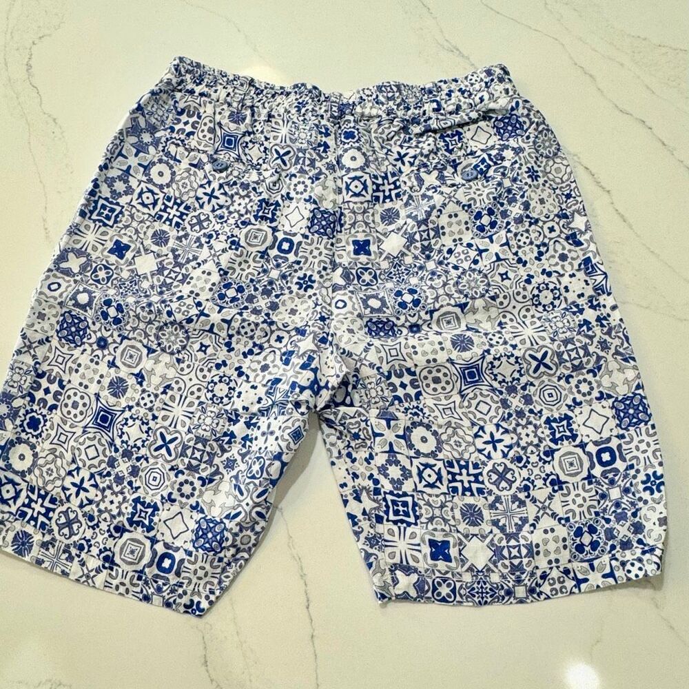 Vanity (Italy) 100% linen shorts. Blue/white. Medium (no tags) - Picture 2 of 7